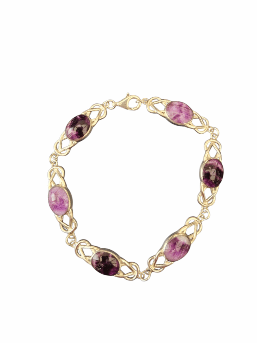 Blue John and Sterling Silver Celtic Knot Style Bracelet