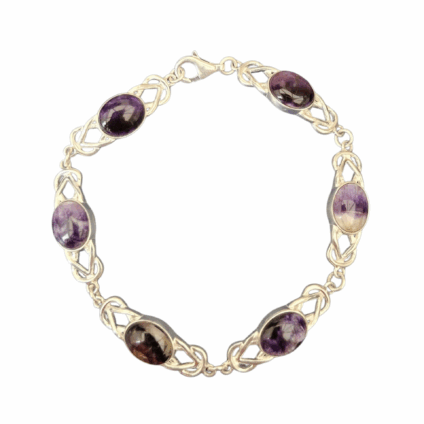 Blue John and Sterling Silver Celtic Knot Style Bracelet