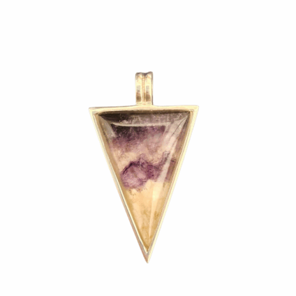 Blue John and Sterling Silver Triangle Pendant