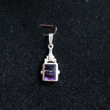 Handmade Sterling Silver and Blue John Rectangle Pendant