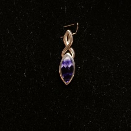Blue John and Sterling Silver Elliptical Shaped Pendant