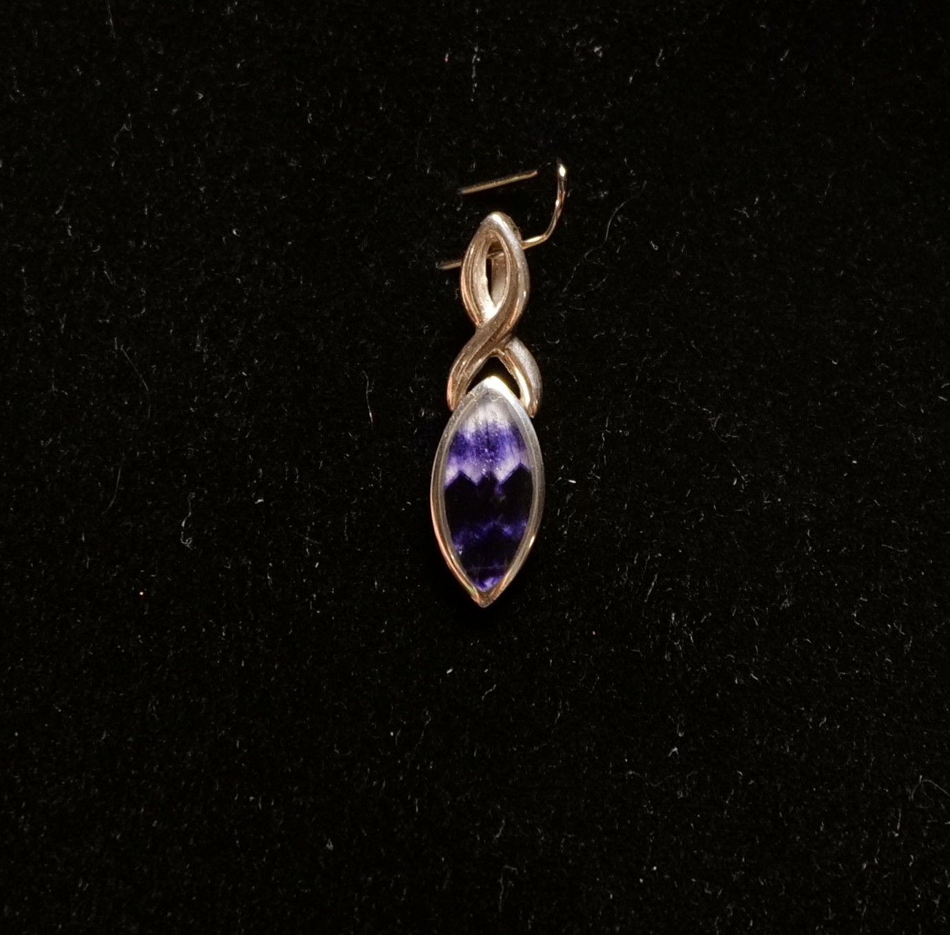 Blue John and Sterling Silver Elliptical Shaped Pendant
