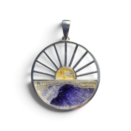 Sterling Silver and Blue John Sunrise Design Pendant