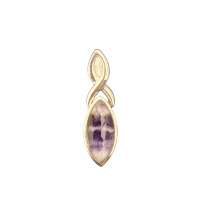 Blue John and Sterling Silver Elliptical Shaped Pendant
