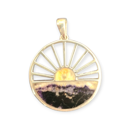 Sterling Silver and Blue John Sunrise Design Pendant