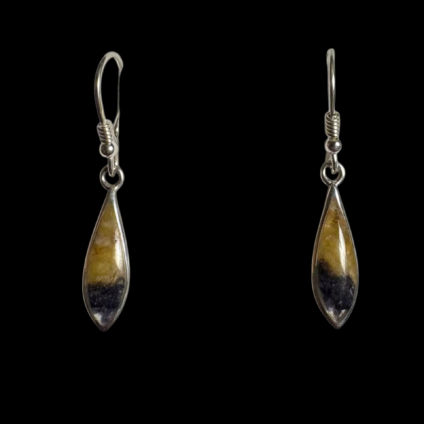 Blue John and Sterling Silver Elliptic Drop Earrings