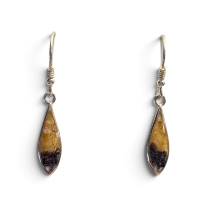 Blue John and Sterling Silver Elliptic Drop Earrings