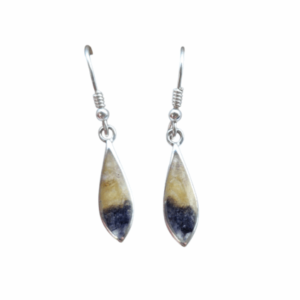 Blue John and Sterling Silver Elliptic Drop Earrings