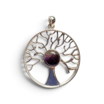 Blue John and Sterling Silver Tree of Life Pendant
