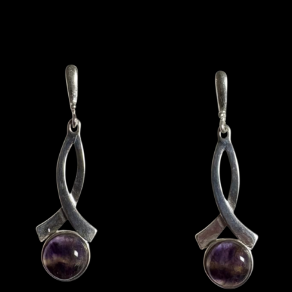 Blue John and Sterling Silver Drop Earrings