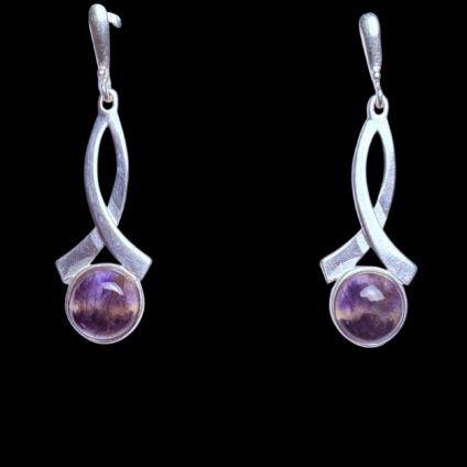 Blue John and Sterling Silver Drop Earrings