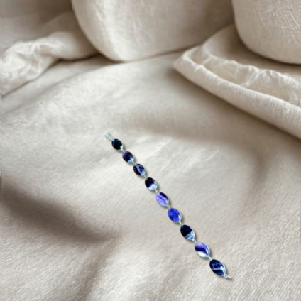 9 Stone Blue John Bracelet set in Sterling Silver