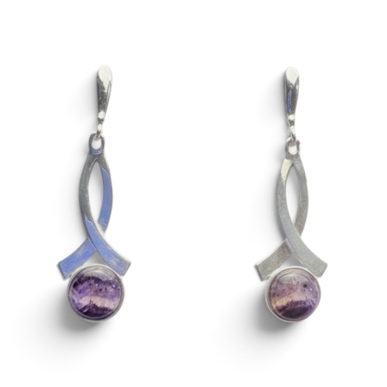 Blue John and Sterling Silver Drop Earrings