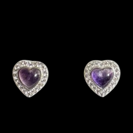 Heart shaped Earrings with Cubic Zirconia