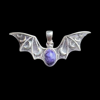 Bat Pendant in Sterling Silver with Blue John