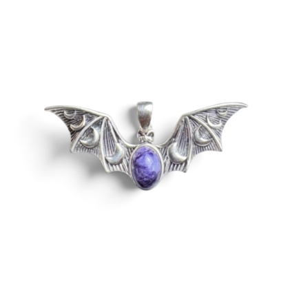 Bat Pendant in Sterling Silver with Blue John