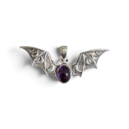 Bat Pendant in Sterling Silver with Blue John