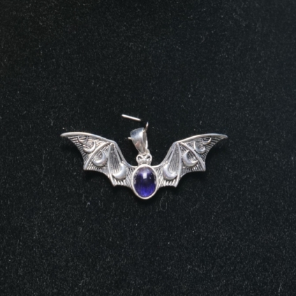 Bat Pendant in Sterling Silver with Blue John