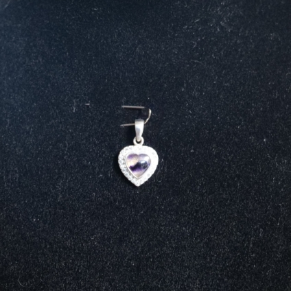 Heart Shaped Pendant with Cubic Zirconia Surround