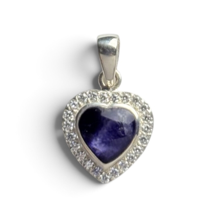 Heart Shaped Pendant with Cubic Zirconia Surround