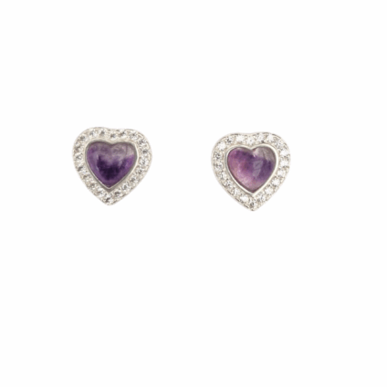 Heart shaped Earrings with Cubic Zirconia