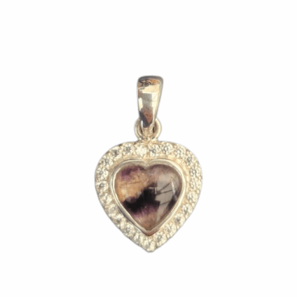 Heart Shaped Pendant with Cubic Zirconia Surround