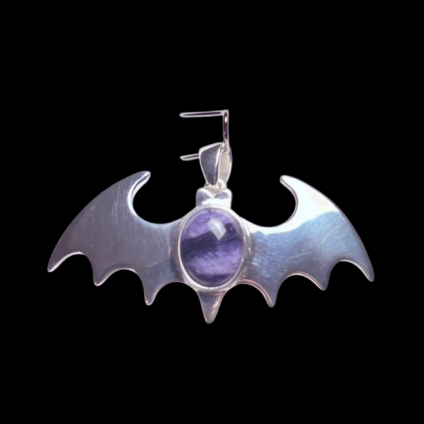 Large Bat Shaped Pendant with Blue John