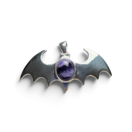 Large Bat Shaped Pendant with Blue John