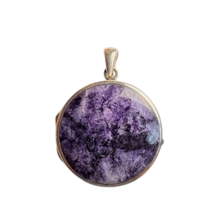 Large Round Locket with Blue John