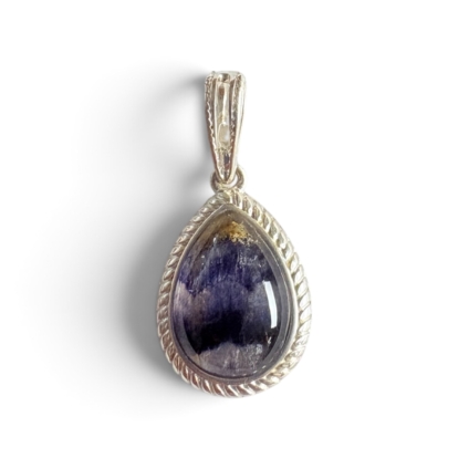 Tear Drop Shaped Pendant with Rope Edge Surround