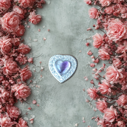 Heart shaped Bracelet Charm with Blue John and Cubic Zirconia