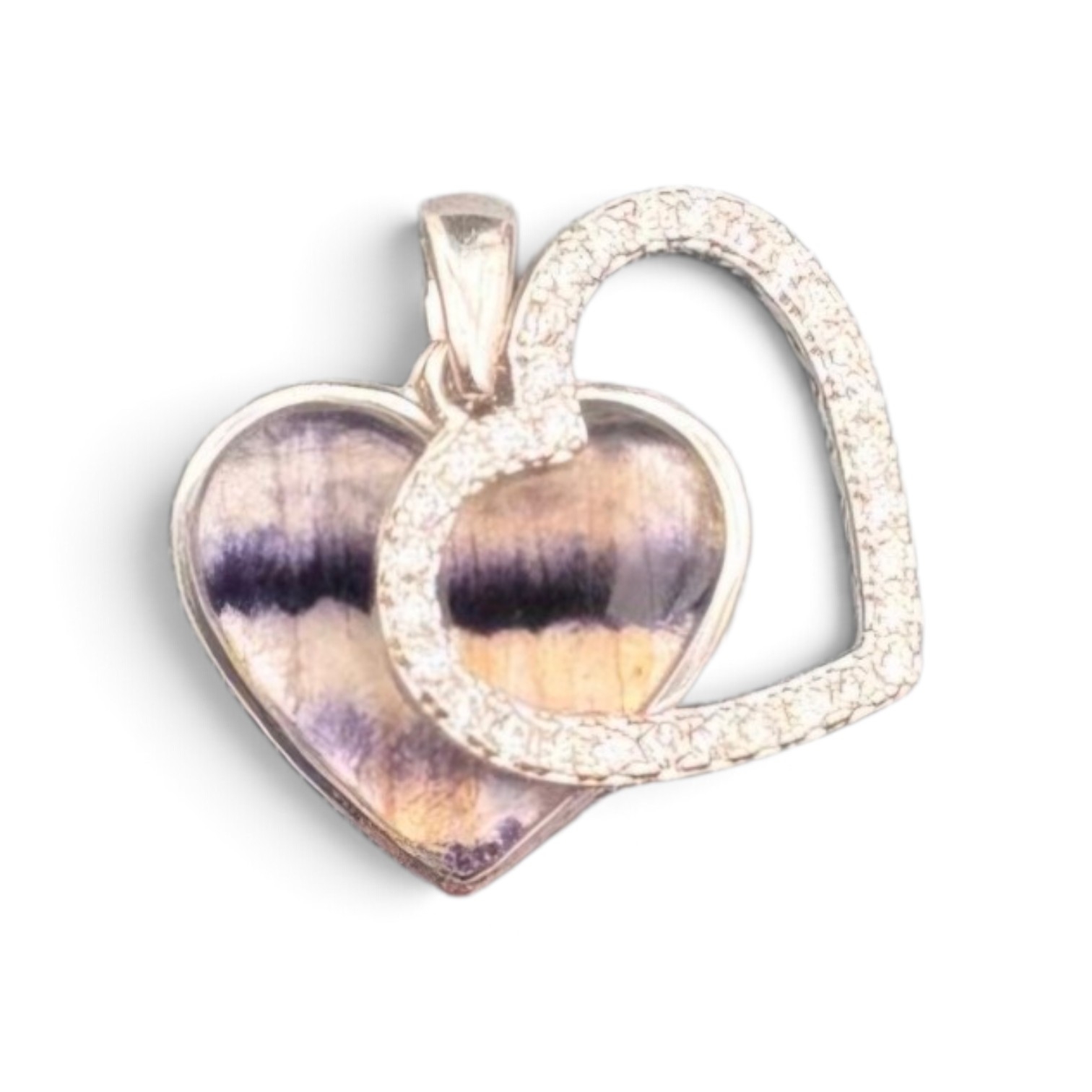 Heart shaped Pendant with swinging Cubic Zirconia - Image 2